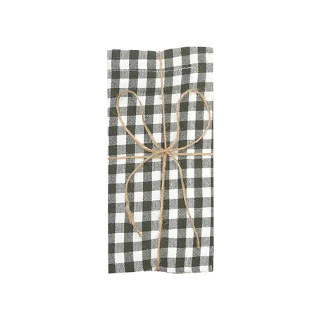 Recycelte Serviette Bella 2er-Pack, Olivgrün/Beige