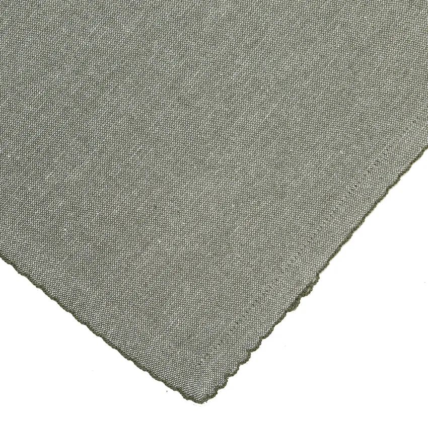 Recycelte Tischdecke Felicia, Olivgrün/Beige