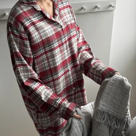 Pyjama-Set Åre, 2-parts, Rot/Weiß