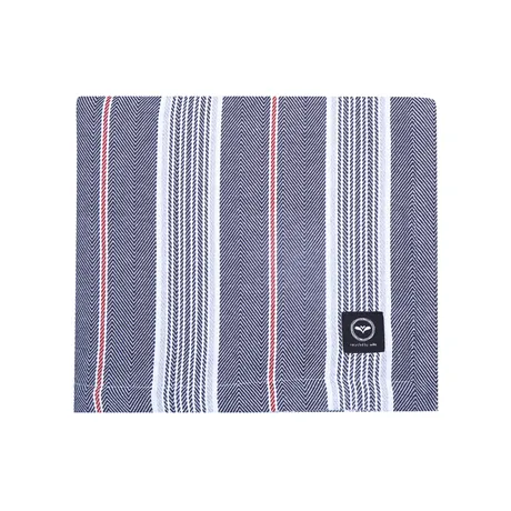 Recycelte Tischdecke Elsa, Navy Blau/Hellgrau