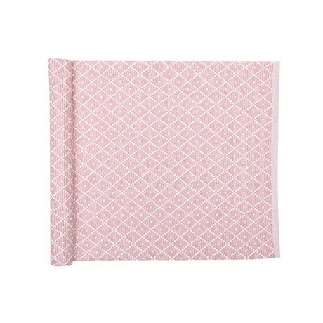 Recycelter Tischläufer Ella, Hellrosa/Weiß