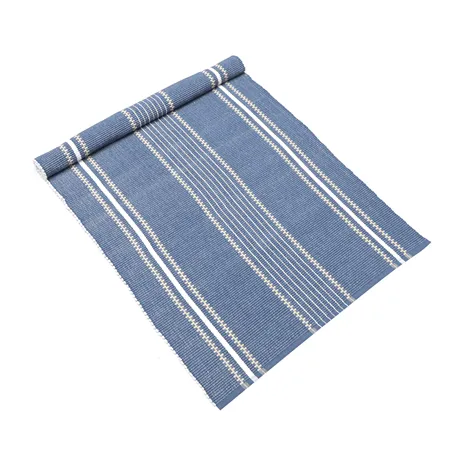 Recycelter Teppich Linda, Graublau/Weiß