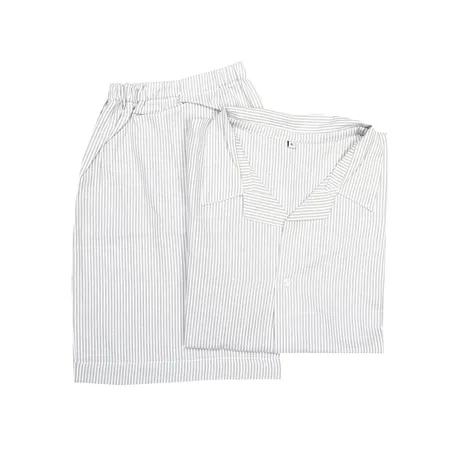 Pyjama-Set Runmarö, 2-parts, Kurz, Natur/Weiß