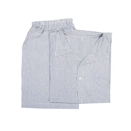 Pyjama-Set Runmarö, 2-parts, Kurz, Navy Blau/Weiß