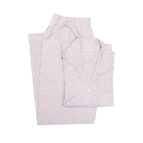 Pyjama-Set Runmarö, 2-parts, Dunkelrosa/Weiß