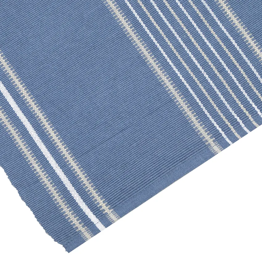 Recyceltes Tischset Linda 2er-Pack, Graublau/Weiß