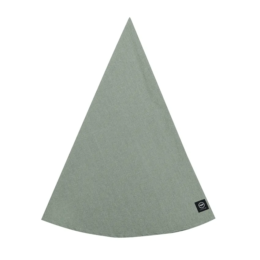 Recycelte Abwaschbare Tischdecke Hedvig - rund, Olivgrün/Beige