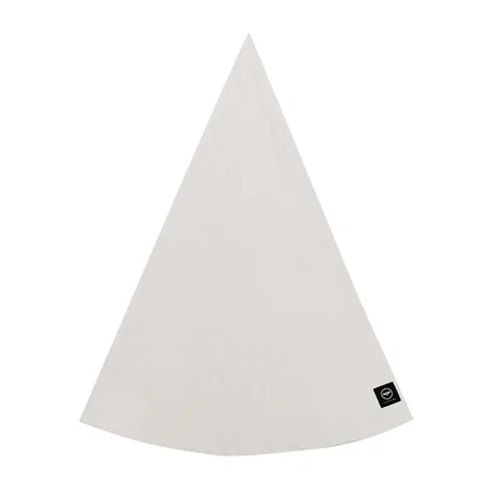 Recycelte Tischdecke Elin - rund, Natur/Weiß