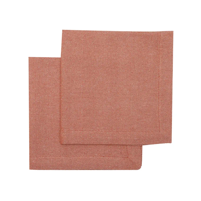 Recycelte Serviette Emil 2er-Pack, Rost/Natur