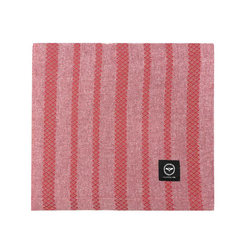 Recycelte Tischdecke Molly, Dunkelrot/Beige