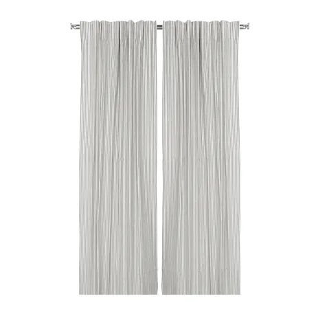 Recycelte Gardine Alf 2er-Pack, Olivgrün/Beige