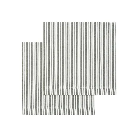 Recycelte Serviette Alf 2er-Pack, Olivgrün/Beige