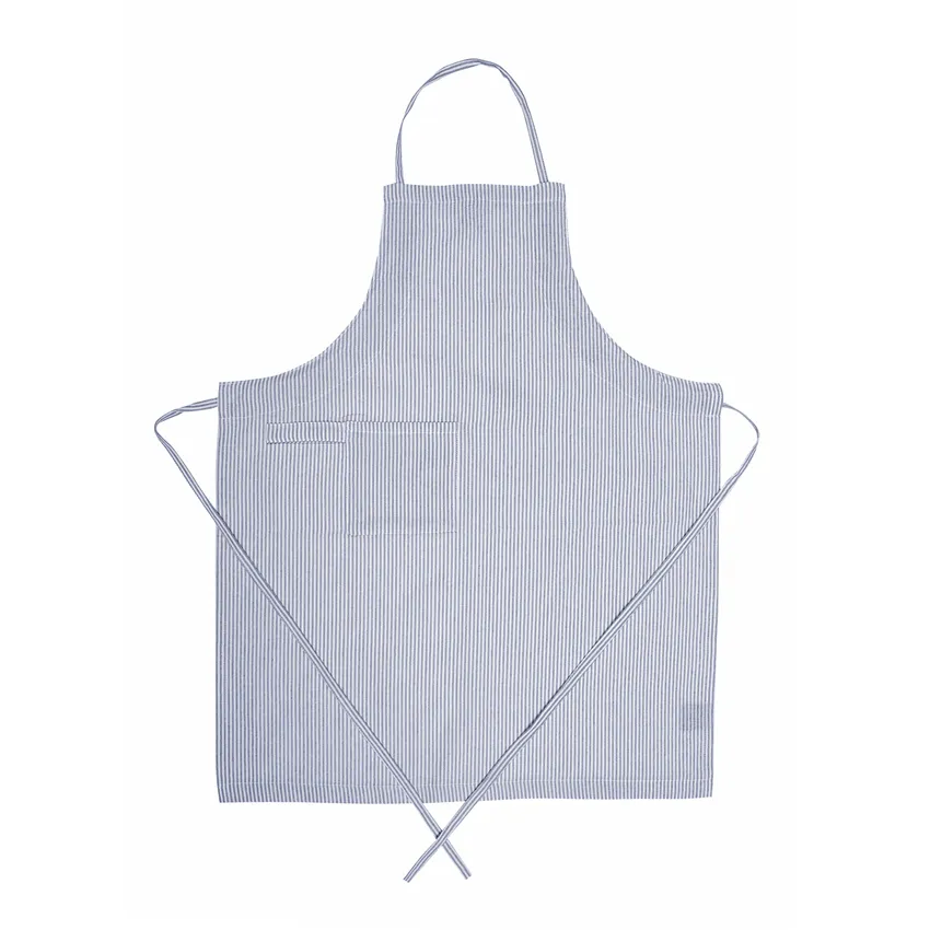 Recycelte Schürze Bosse, Graublau/Weiß