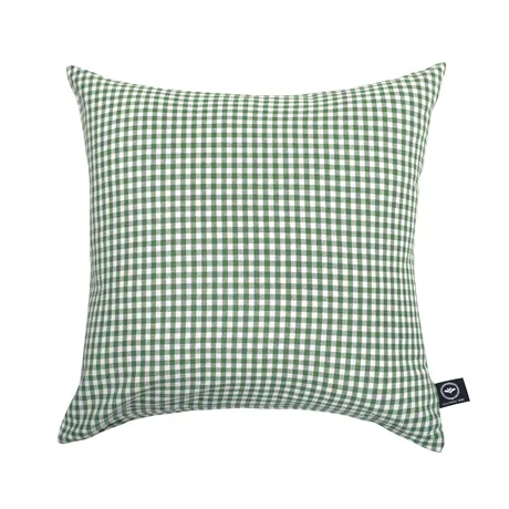 Recycelter Kissenbezug Madicken, Grün/Weiß