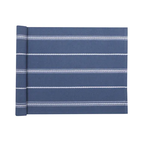 Recycelter Tischläufer Herman, Graublau/Weiß