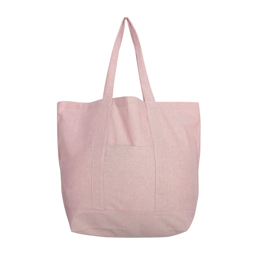 Recycelte Tasche Elin, Hellrosa/Weiß