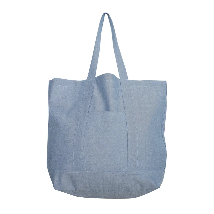 Recycelte Tasche Elin, Graublau/Weiß