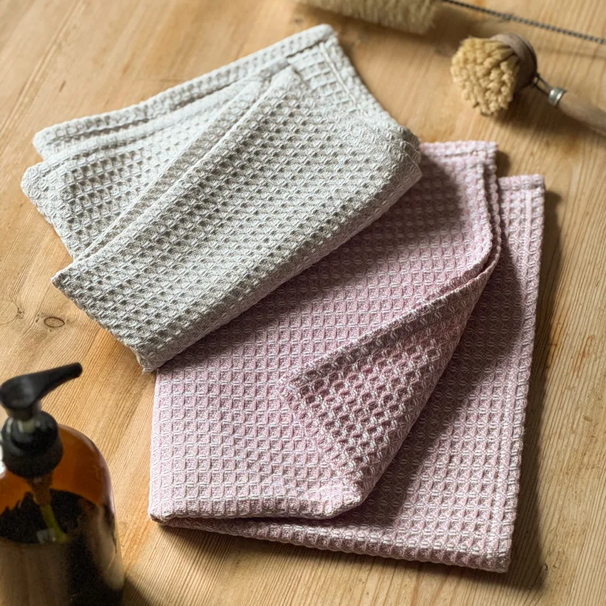 Recyceltes Handtuch Mårten, Natur/Weiß