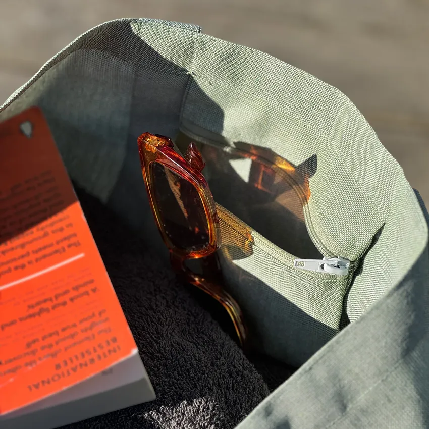 Recycelte Tasche Elin, Grün/Weiß