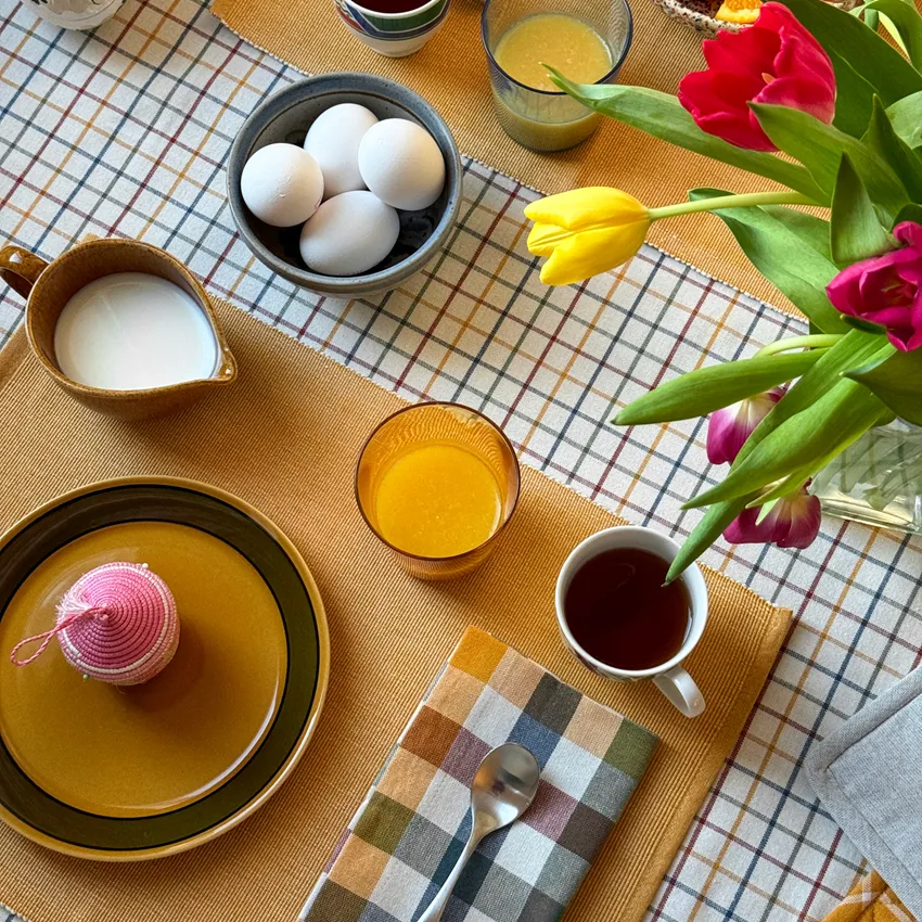 Recyceltes Platzset 2er-Pack Elin, Gelb