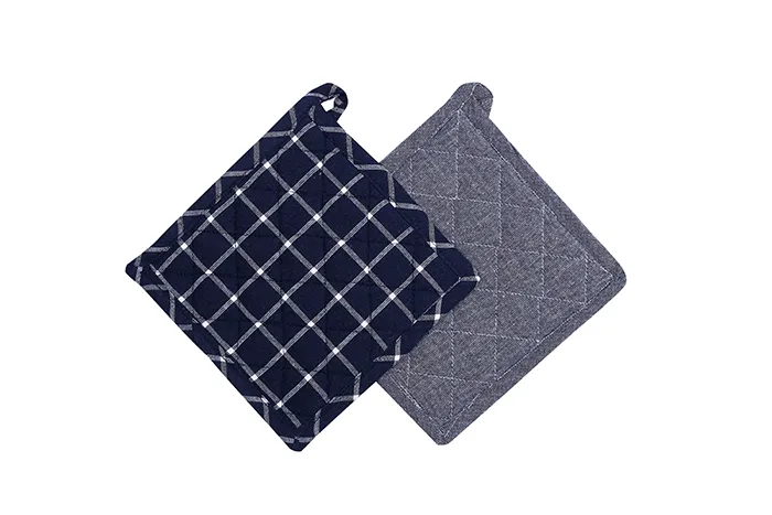 Recycelter Topflappen 2er-Pack Recycling, Navy Blau/Weiß