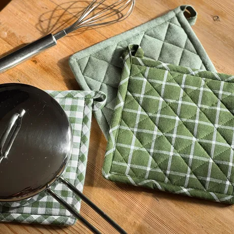 Recycelter Topflappen Recycling, 3. Wahl, Grün/Weiß