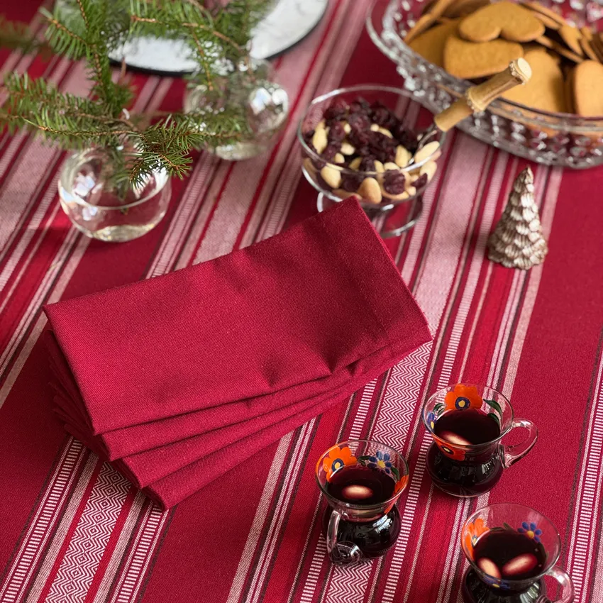 Recycelte Serviette 2er-Pack Elin, Dunkelrot