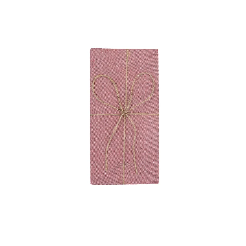 Recycelte Serviette 2er-Pack Elin, Rosa/Weiß