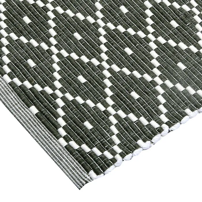 Recycelte Ripsmatte Ella, Olivgrün/Beige