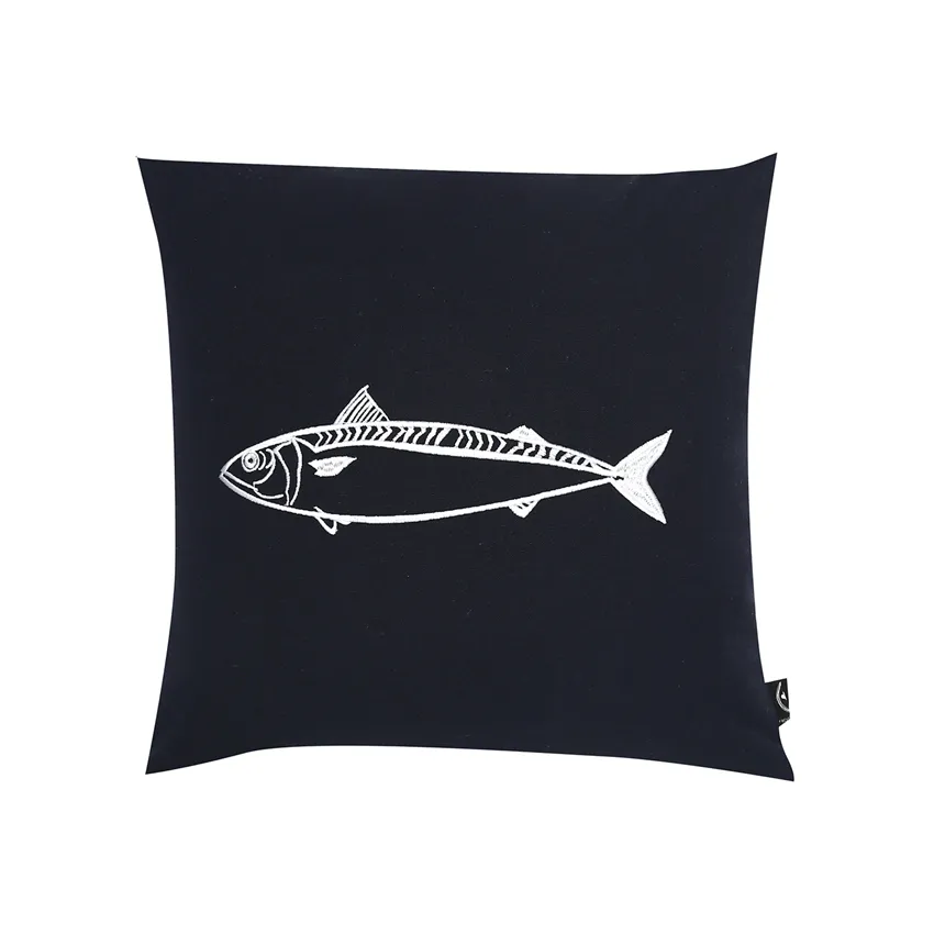 Recycelt Kissenbezüge Makrele, Navy Blau