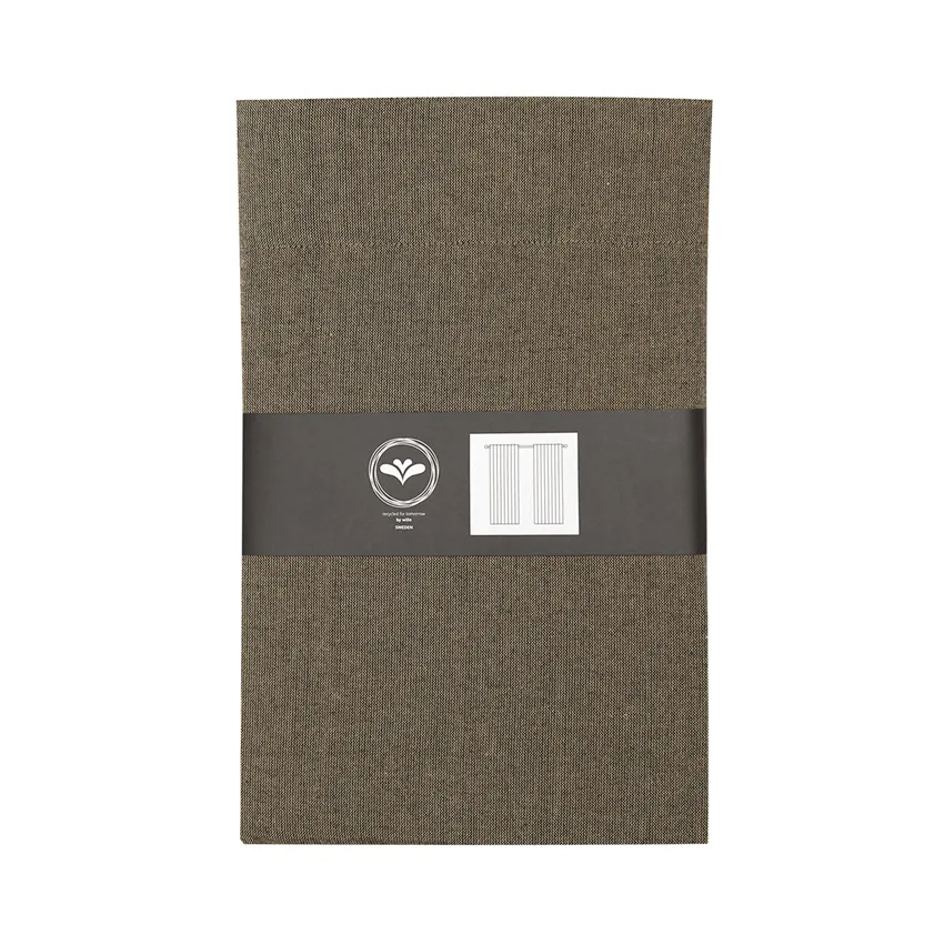 Recycelter Gardinenschal 2er-Pack Elin, Sand/Schwarz