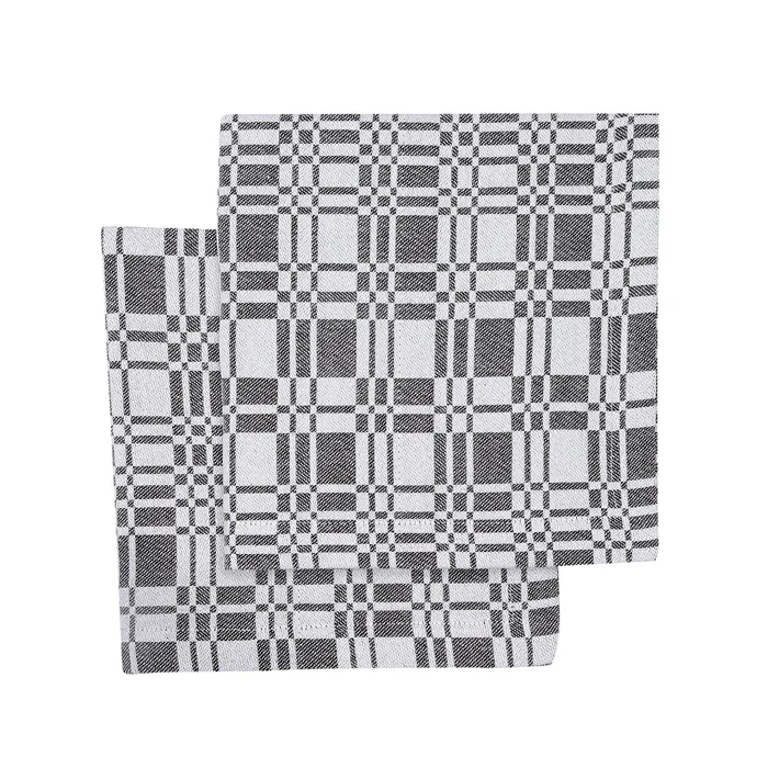 Recycelte Serviette 2er-Pack Lilly, Braun/Beige