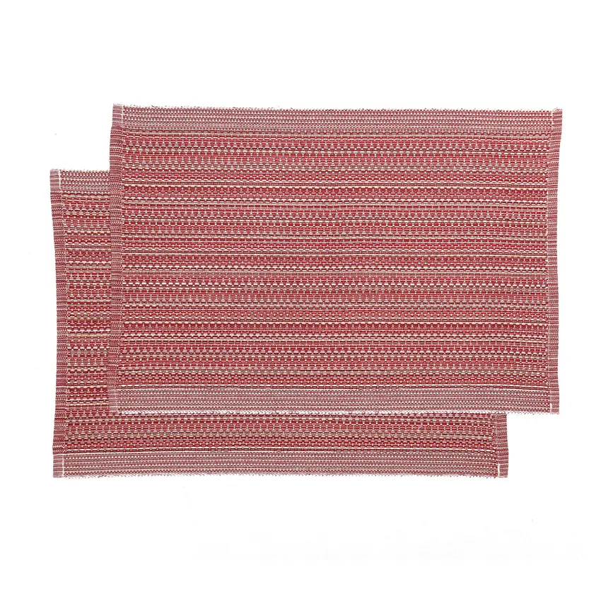 Recyceltes Platzset 2er-Pack Gerda, Dunkelrot Multi