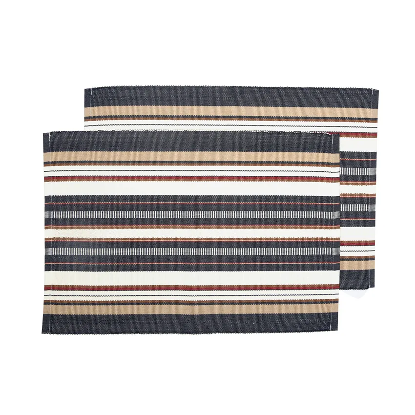 Recyceltes Platzset 2er-Pack Karin, Navy Blau Multi