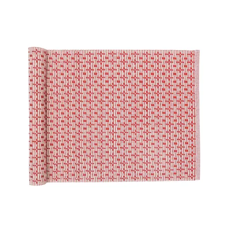 Recycelt Tischläufer Stella, Dunkelrot/Beige