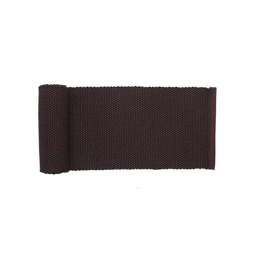 Recycelt Tischläufer Kalle, Burgund/Schwarz