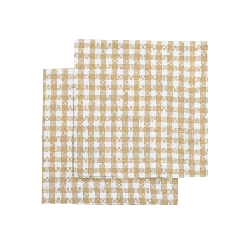 Recycelte Serviette 2er-Pack Bella, Sand/Weiß