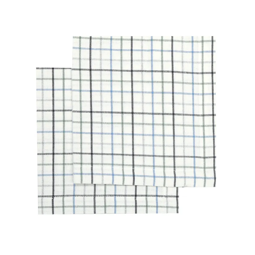 Recycelte Serviette 2er-Pack Sara, Hellblau/Grau/Beige