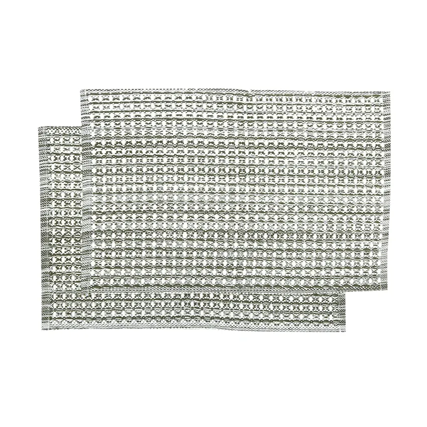 Recyceltes Platzset 2er-Pack Björn, Olivgrün/Beige