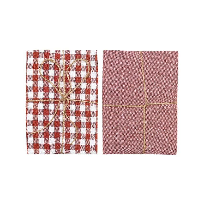 Recyceltes Küchentuch 2er-Pack Bella, Rost/Beige