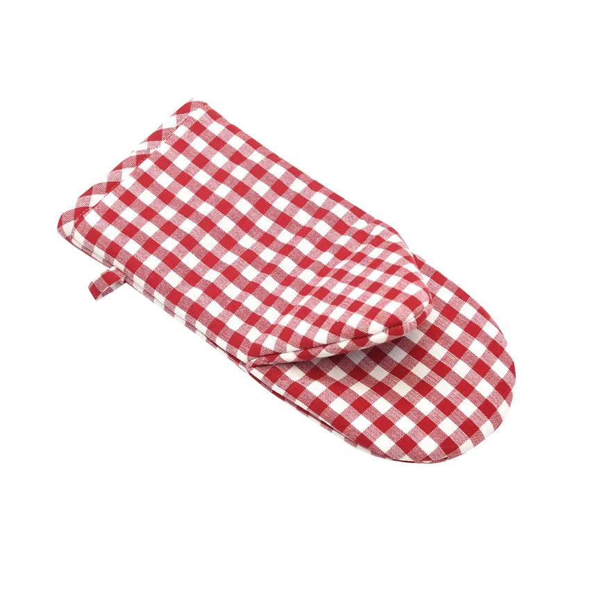 Recycelter Grillhandschuh Bella, Dunkelrot/Beige