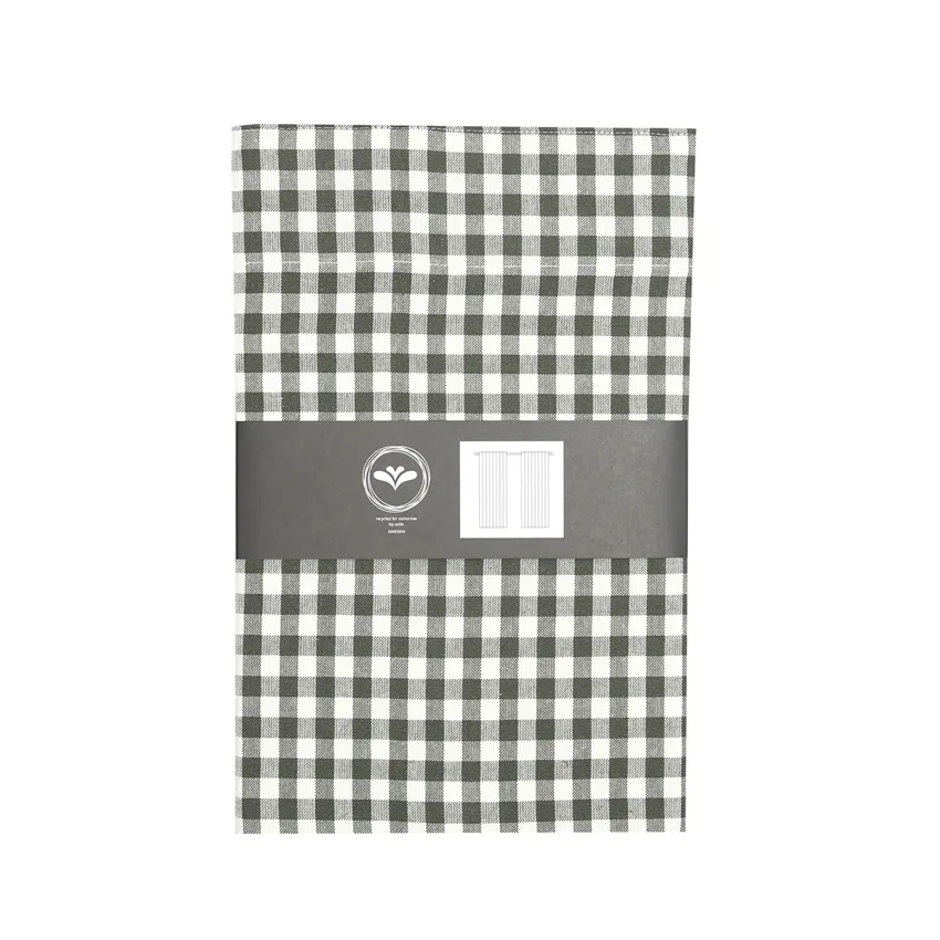Recycelter Gardinenschal 2er-Pack Bella, Olivgrün/Beige