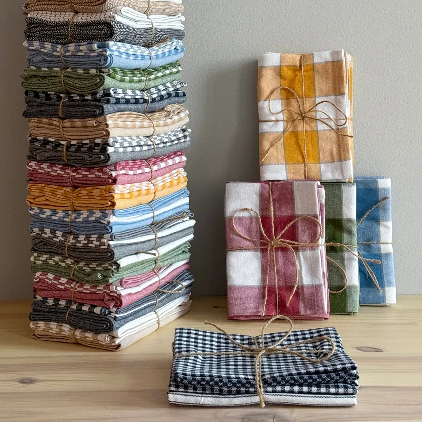 Recyceltes Küchentuch 2er-Pack Ted, Rosa/Weiß