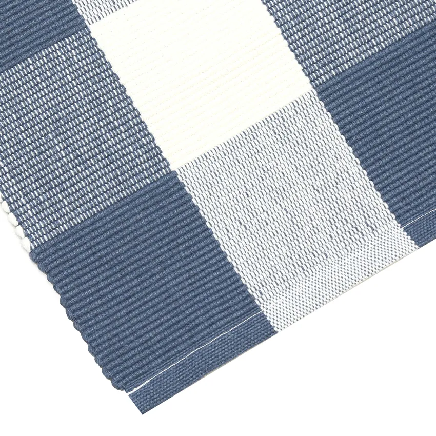 Recycelt Tischläufer Freya, Graublau/Beige