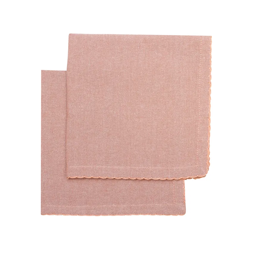 Recycelte Serviette 2er-Pack Felicia, Hellrost/Beige