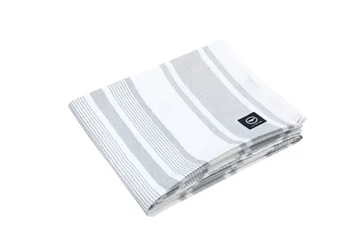 Recycelte abwischbare Tischdecke Knut, Grau/Weiß