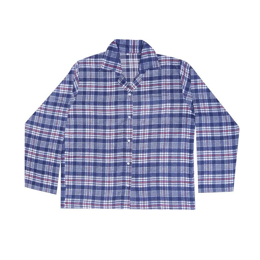 Recycelt PyjamasSet 2-teilig Lycksele, Dunkelblau/Weiß/Dunkelrot