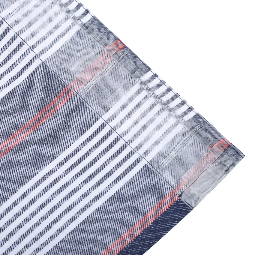 Recycelter Gardinenschal 2er-Pack Hampus, Navy Blau/Rot