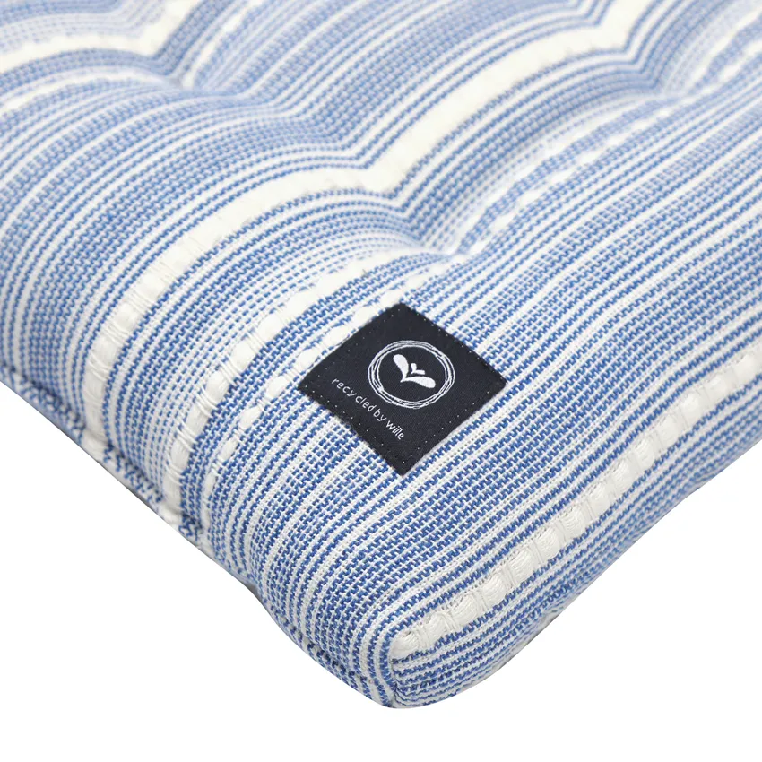 Recyceltes Palettenkissen Ebba, Blau/Beige