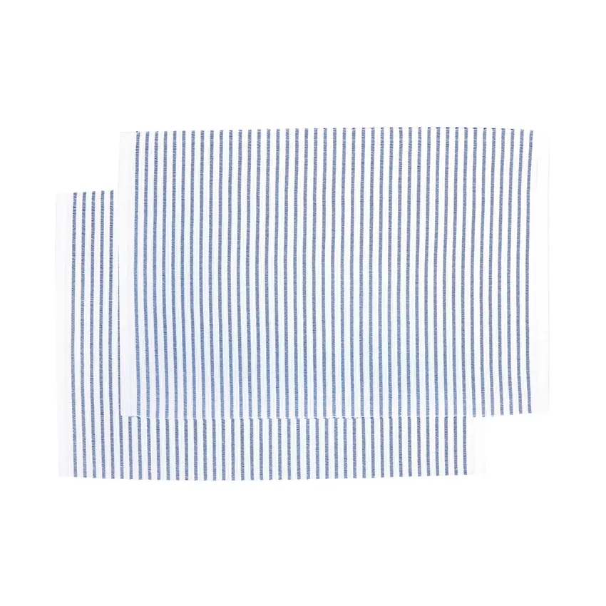 Recyceltes Platzset 2er-Pack Tyra, Weiß/Blau